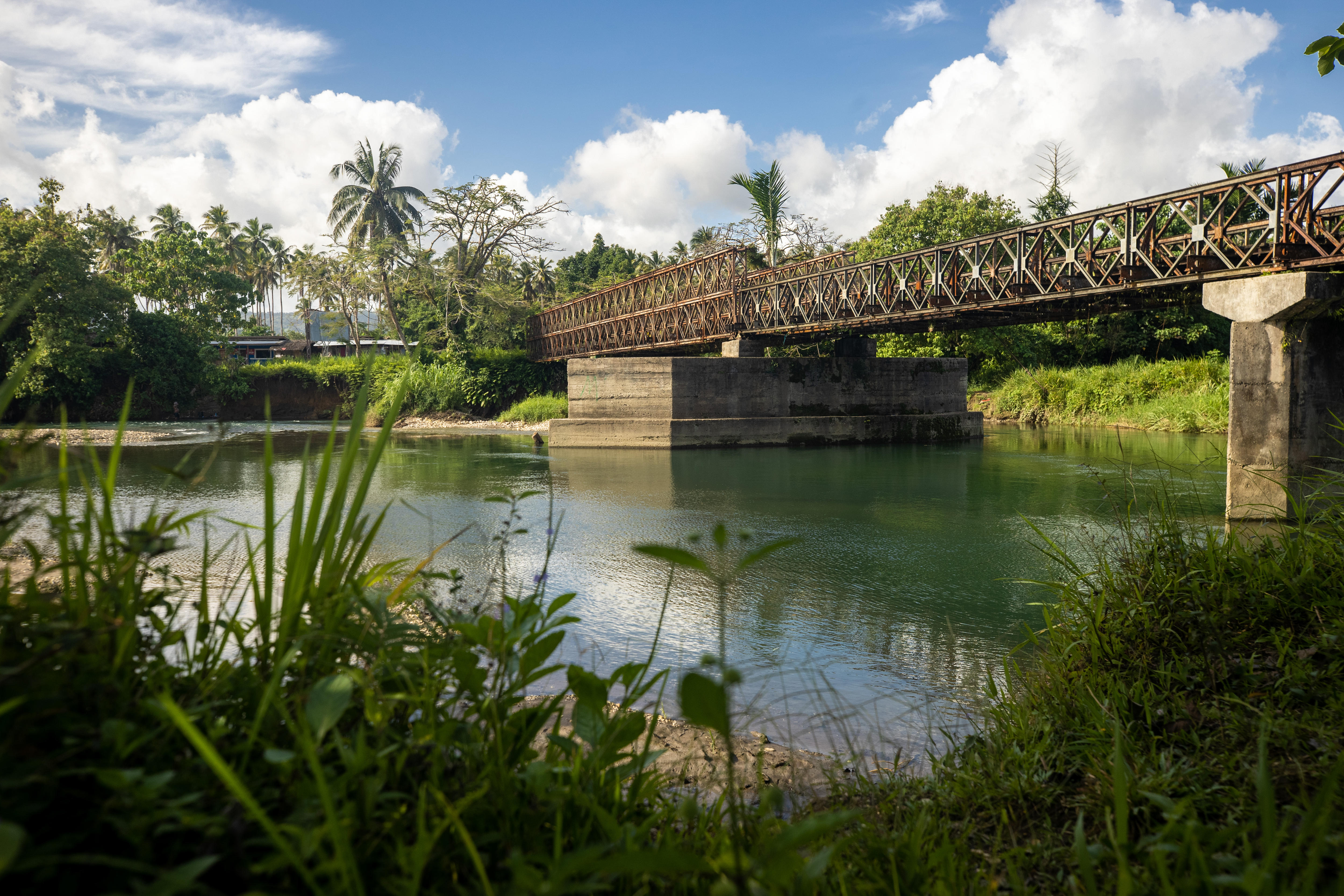 A bridge in a rural area. 