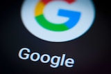 A close-up of Google's logo