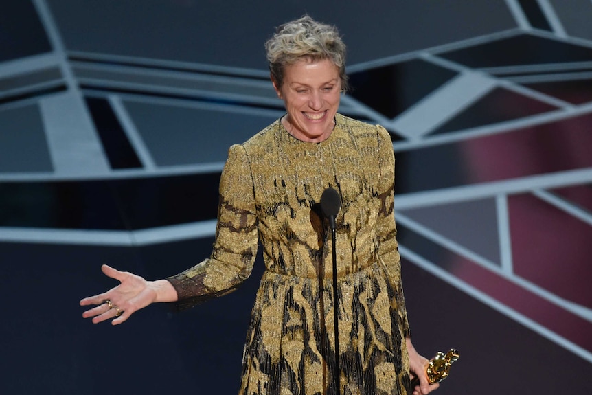Frances McDormand accepts the award for best performance by an actress.