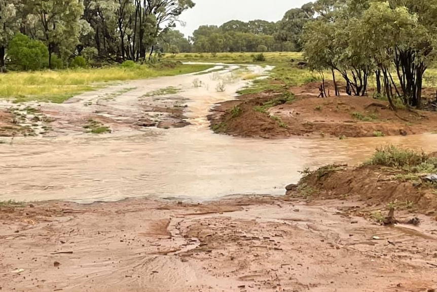 Flooding on a rural property.