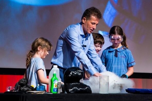 US Space Mission project manager Artur B Chmielewski with children