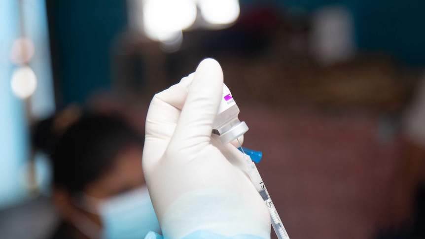 A dose of the AstraZeneca vaccine being prepared in Fiji