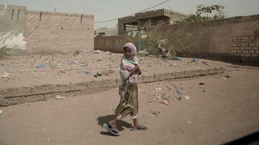 Girl on a street in Yemen