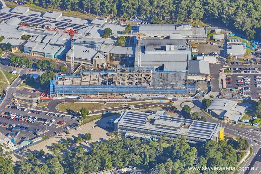 aerial shot of coffs harbour hospital expansion project