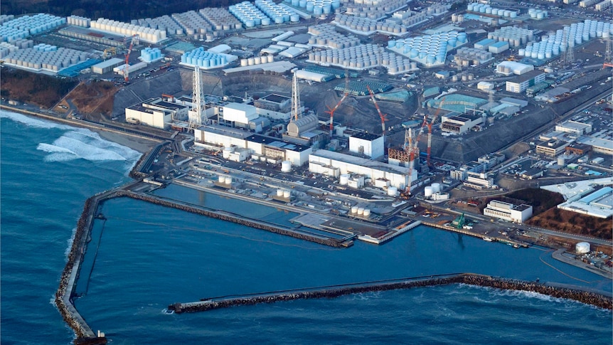 An aerial photo of the Fukushima Daiichi nuclear power plant.