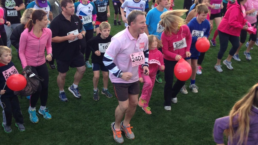 Will Hodgman takes part in the Mothers Day run.