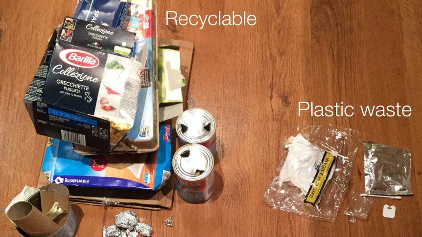 Tammy Logan documents her household waste on a weekly basis.