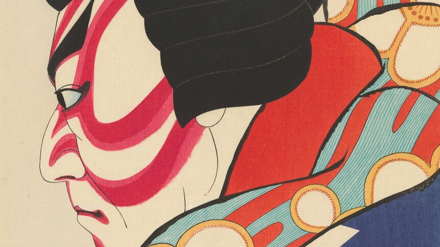 Matsumoto Koshiro VII as Umeomaru in ‘Sugawara’s secrets of calligraphy’ 1926. By Natori Shunsen.