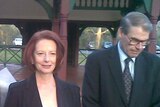 Julia Gillard and John Faulkner visiting Perth