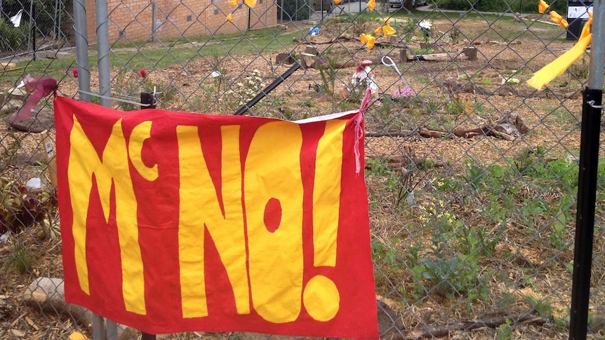 Site of anti-McDonald's protest at Tecoma