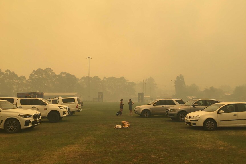 Smoke from a fire in the Adelaide Hills engulfs Lobethal.