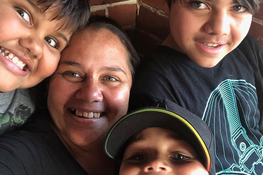 Evelyn McKay with her children and nephew