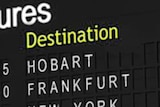Destination Hobart airline departure board mock-up image.