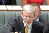 Kevin Rudd speaks during Question Time in the House of Representatives chamber on February 4, 2009