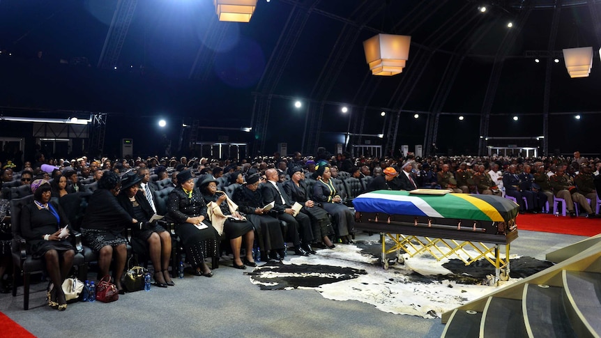 Relatives and guests at Nelson Mandela's funeral ceremony
