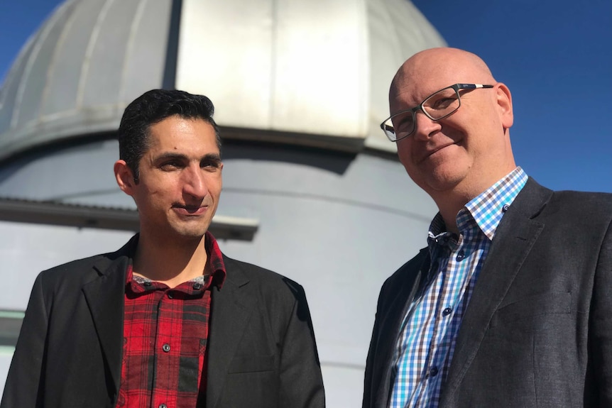 Rami Alsaberi and Proffesor Miroslav Filipovic at Penrith Observatory, Western Sydney University