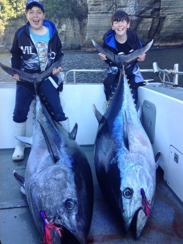 Sam and Toby Nichols each land a whopping tuna