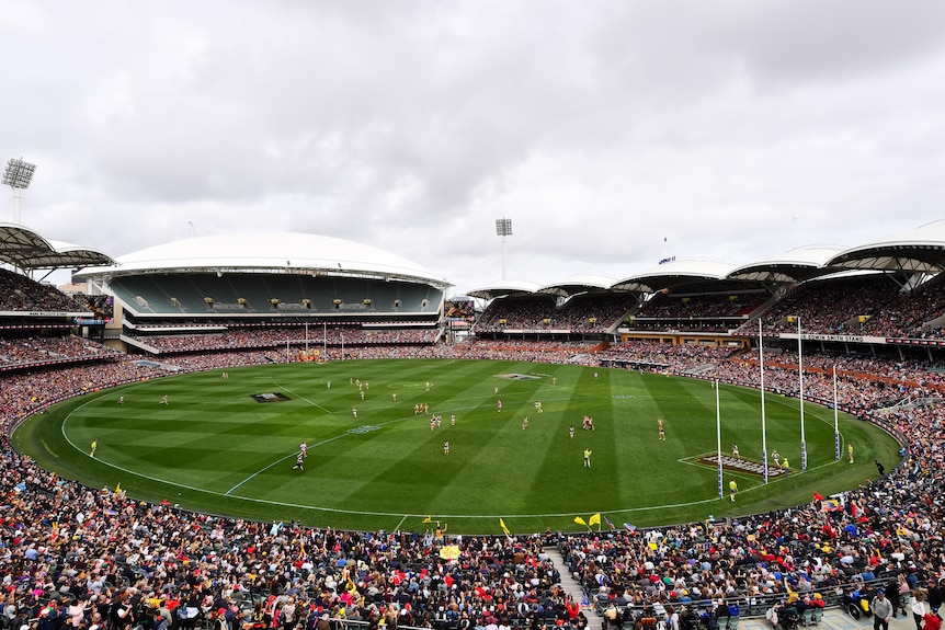 Adelaide Oval with stands full in AFL configuration