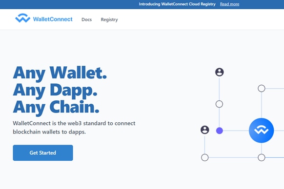 The walletconnect website homepage
