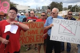 Protesters against a mosque on Queensland's Sunshine Coast.