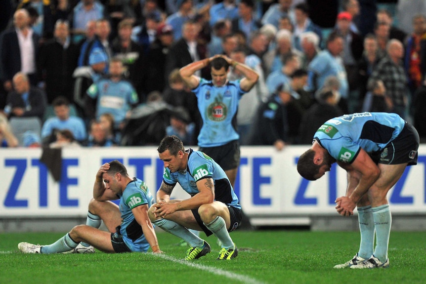 Feeling blue ... New South Wales was gutted at the full-time siren.