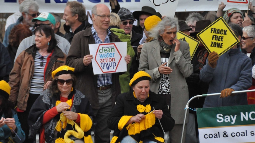 Anti-coal seam gas protesters in Gloucester Valley. (File Photograph)