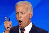 Former US vice president Joe Biden speaks during the 2020 Democratic US debate