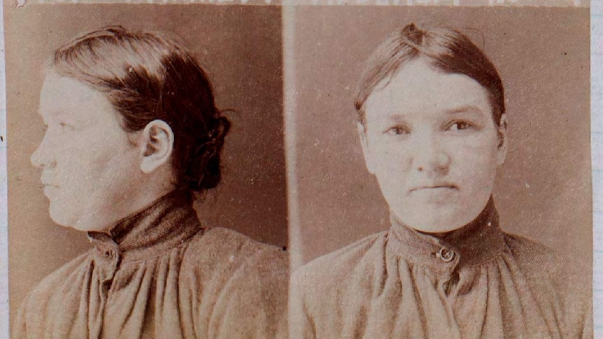 Black and white photographs of a young woman