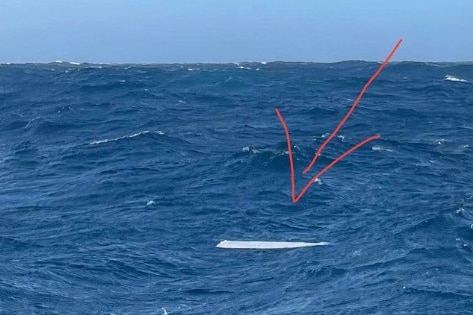 Photo showing the rudder of Sydney to Hobart competitor Huntress.
