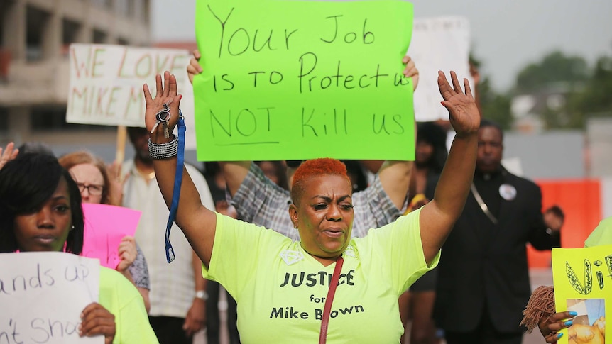 People protest the death of Michael Brown