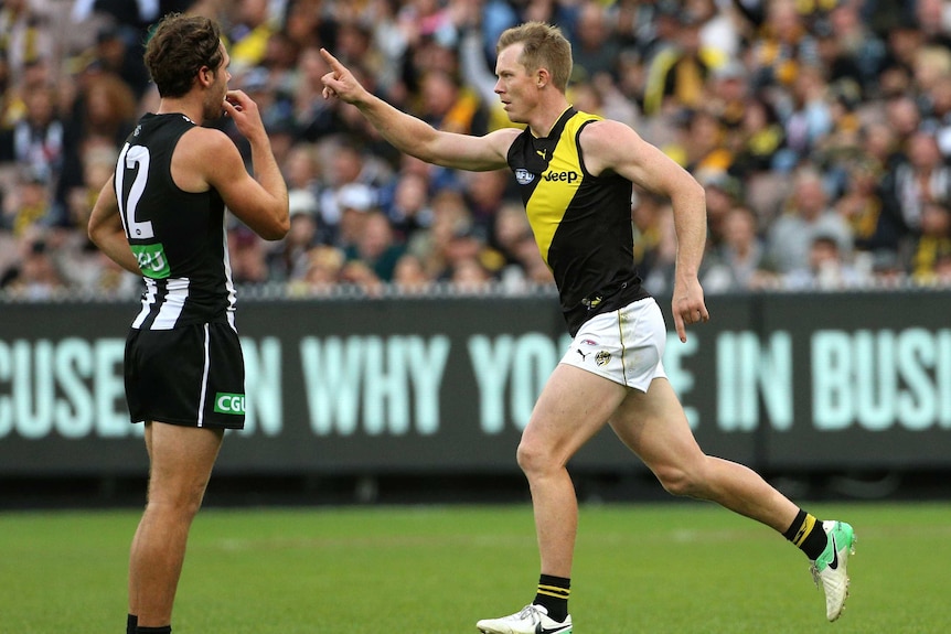 Tom Lynch will join forces with Jack Riewoldt (pictured) up forward for the Tigers.