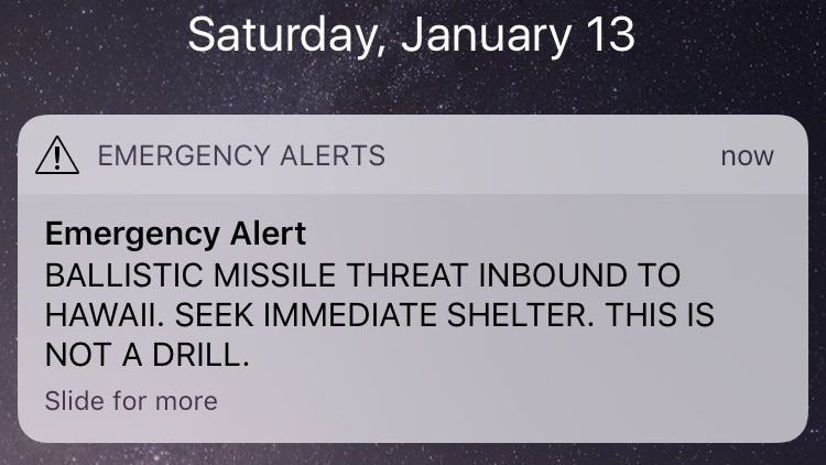 Tulsi Gabbard tweeted a message about a missile threat to Hawaii.