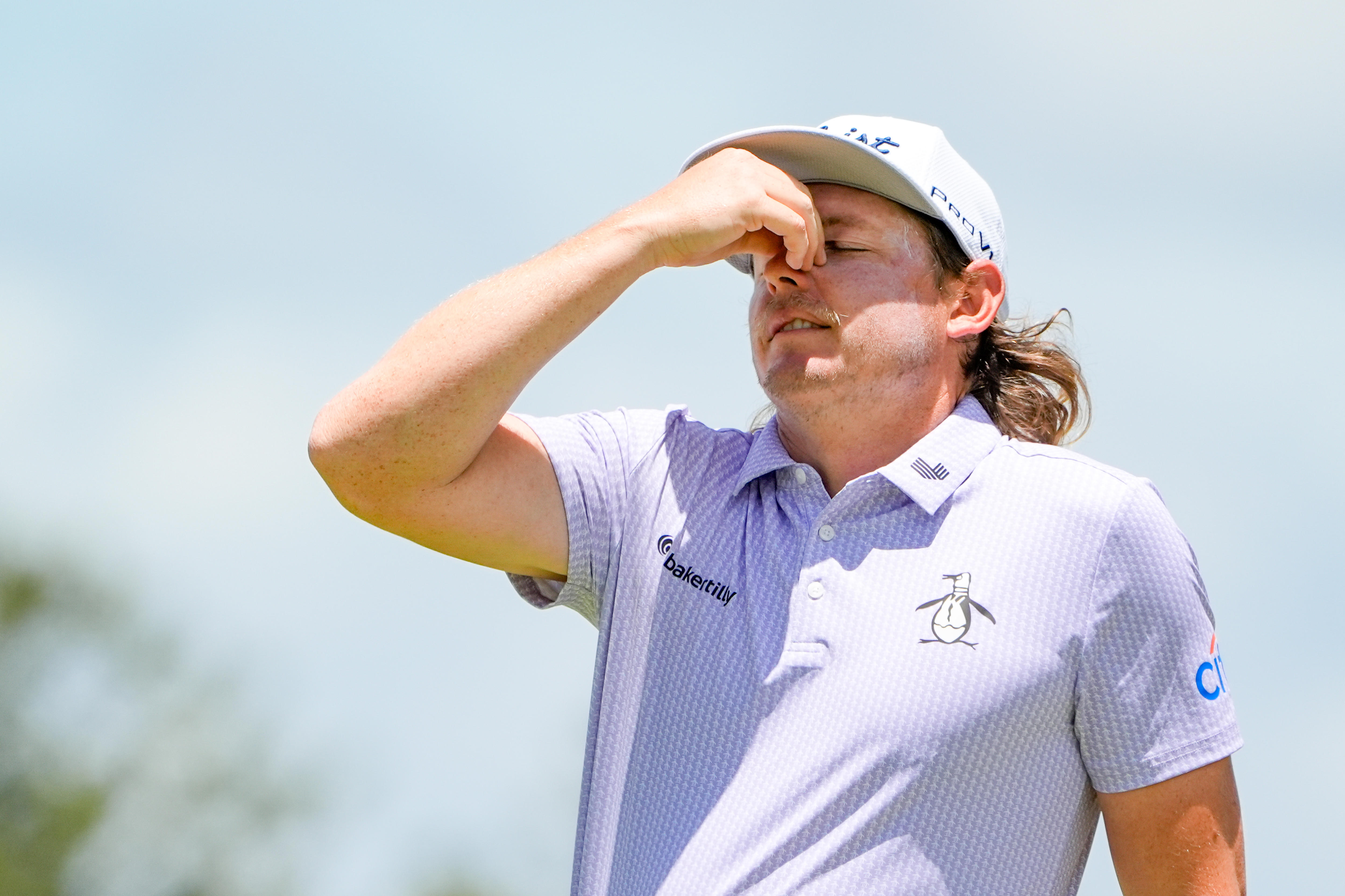 Cameron Smith looks anguished during the Australian PGA CHampionship golf tournament.