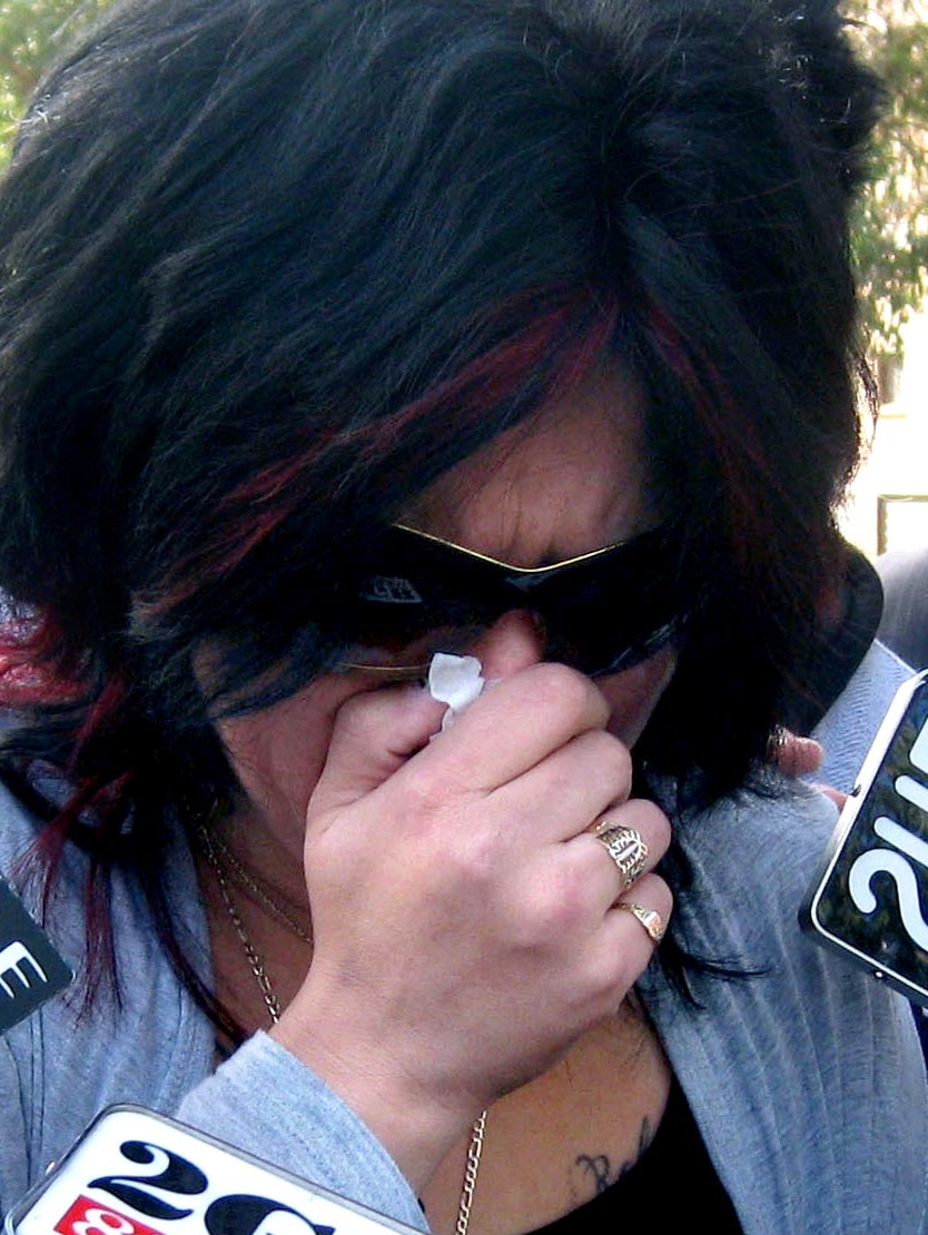 Kristi Abrahams makes an emotional appeal in August, 2010.