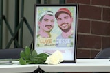 Illustration of Luke and Jessie at vigil to celebrate their lives in darlinghurst on friday march 1 2024