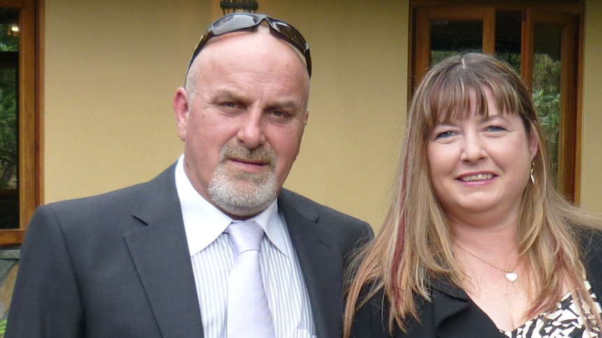 Murder victim Kelly Thompson and her ex-partner Wayne Wood