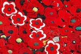 A close up of poppies made for the 5,000 poppies project
