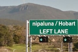 What a 'nipaluna - Hobart' sign might look like on the Tasman Bridge.