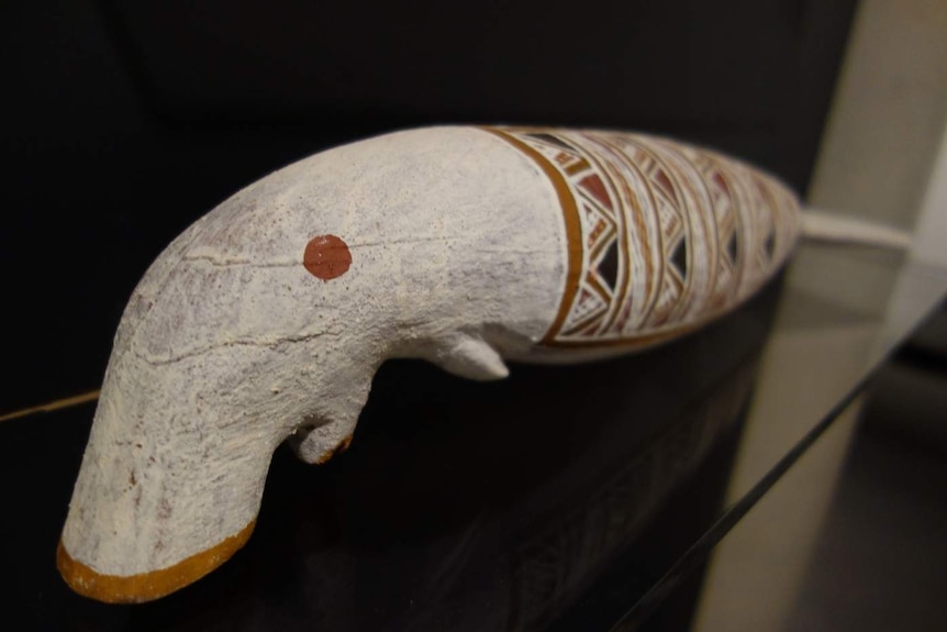 A Yolngu dugong sculpture.