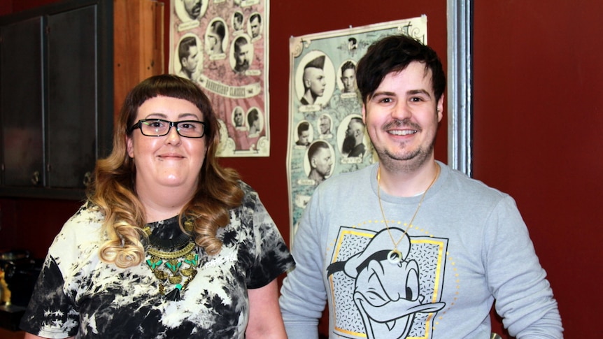 Two hairdressers in their salon