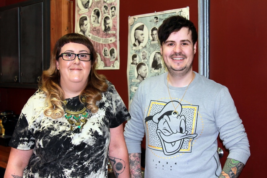 Two hairdressers in their salon