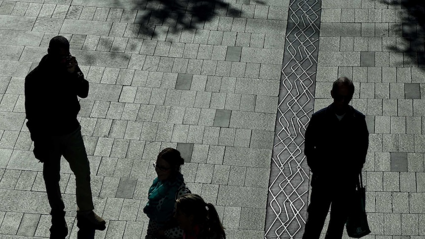 Shoppers at a pedestrian mall in Sydney