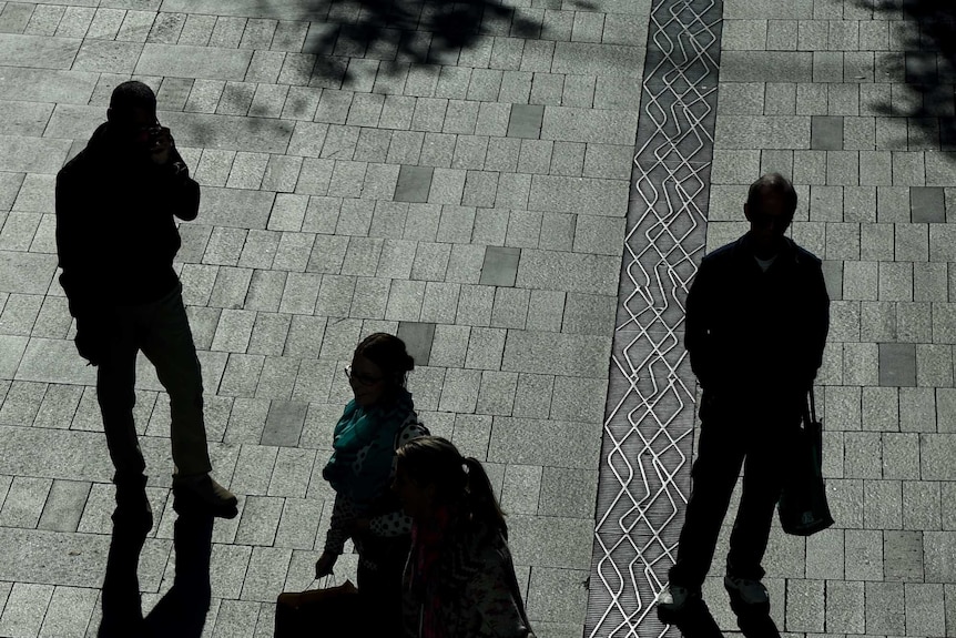 Shoppers at a pedestrian mall in Sydney