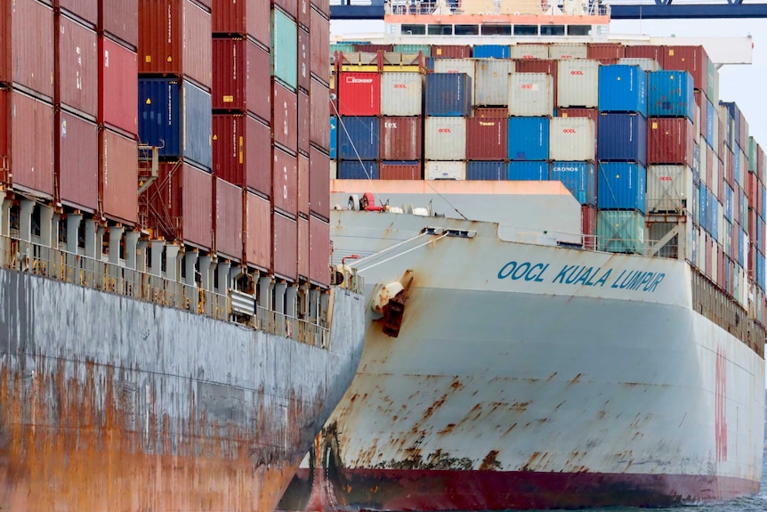 Ships loaded with containers at Port Botany.