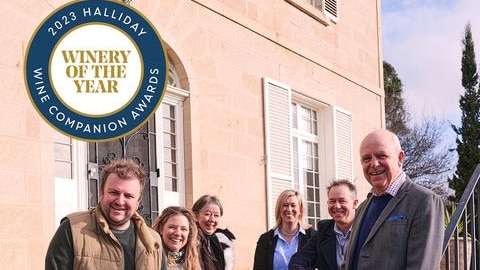 The team at Pooley wines smile at the camera after being named Winery of the Year