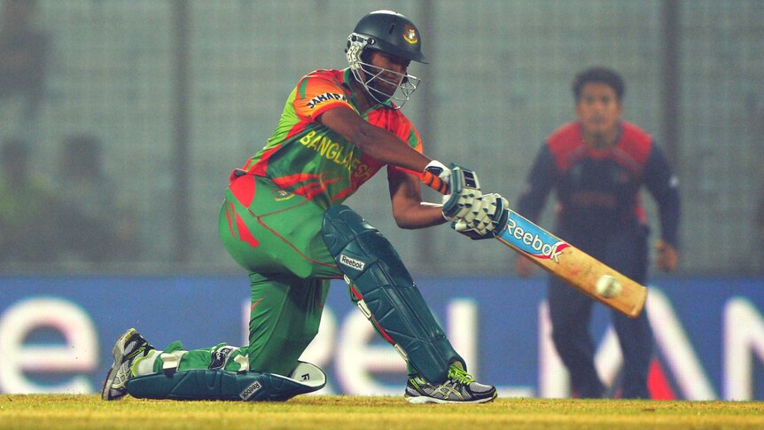 Al Hasan slog sweeps against Nepal