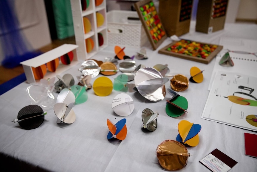 Different types of spinners spread out on a table.