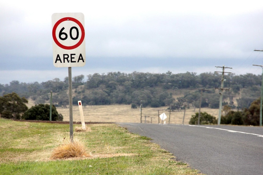 60km/h speed sign in rural Australia.