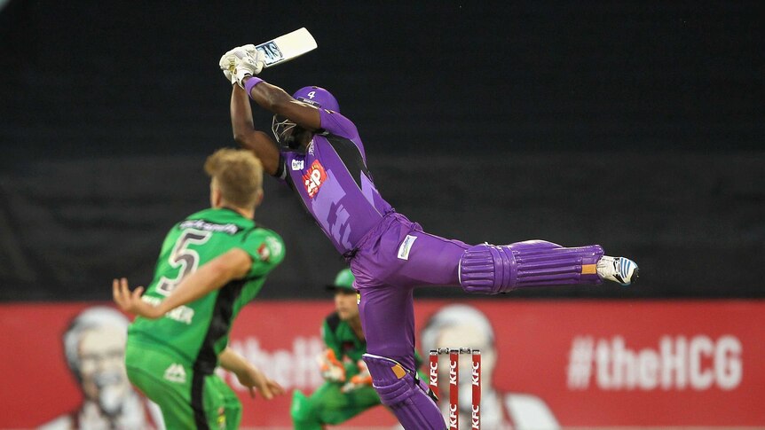 West Indian Darren Sammy of the Hurricanes during a Big Bash game at he MCG.