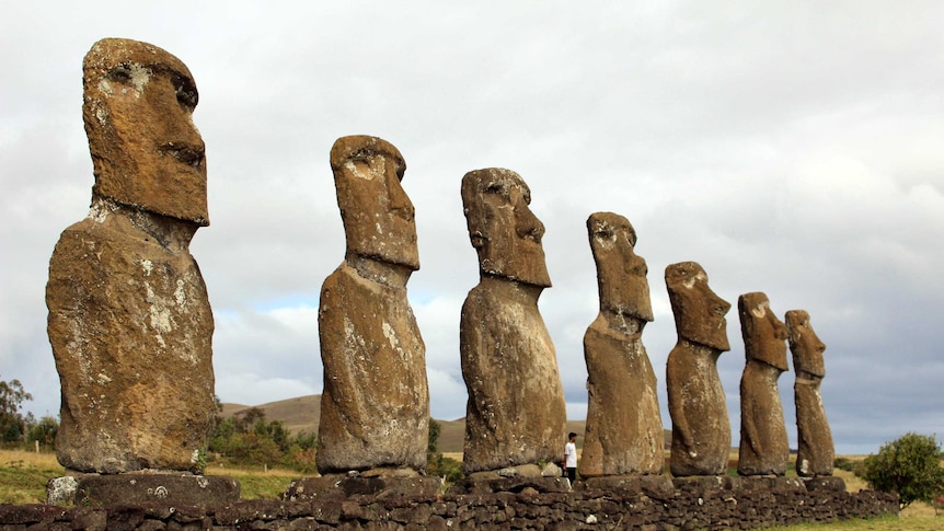 Seven moai of Au Akivi.